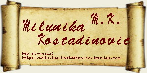 Milunika Kostadinović vizit kartica
